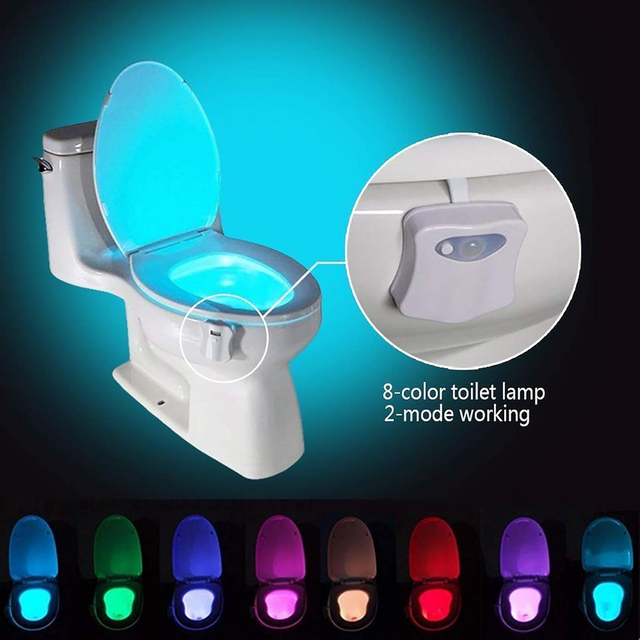 8-Color Led Motion Activated Toilet Seat Light